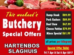 April Holiday Weekend Butchery Special Offers in Hartenbos