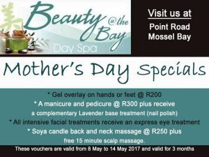 Mother’s Day Special Offers at Beauty @ The Bay Mossel Bay