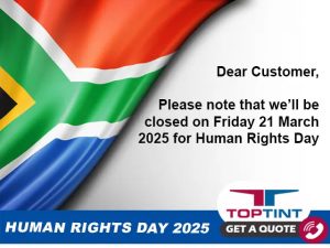 TopTint George Closed on Human Rights Day 2025