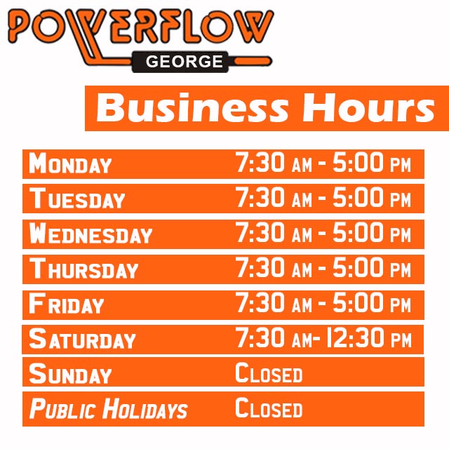 Powerflow George Business Hours & Human Rights Day Notice