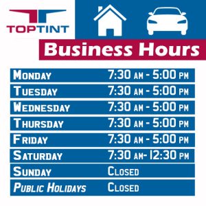 TopTint George Business Hours & Human Rights Day Notice